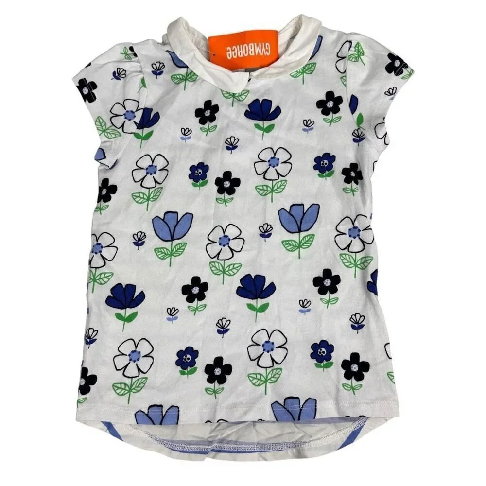 Gymboree Girls Floral Puff Sleeve Top size 6 NEW